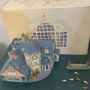 Department 56 Seasons Bay Village House in Blue and Gray
